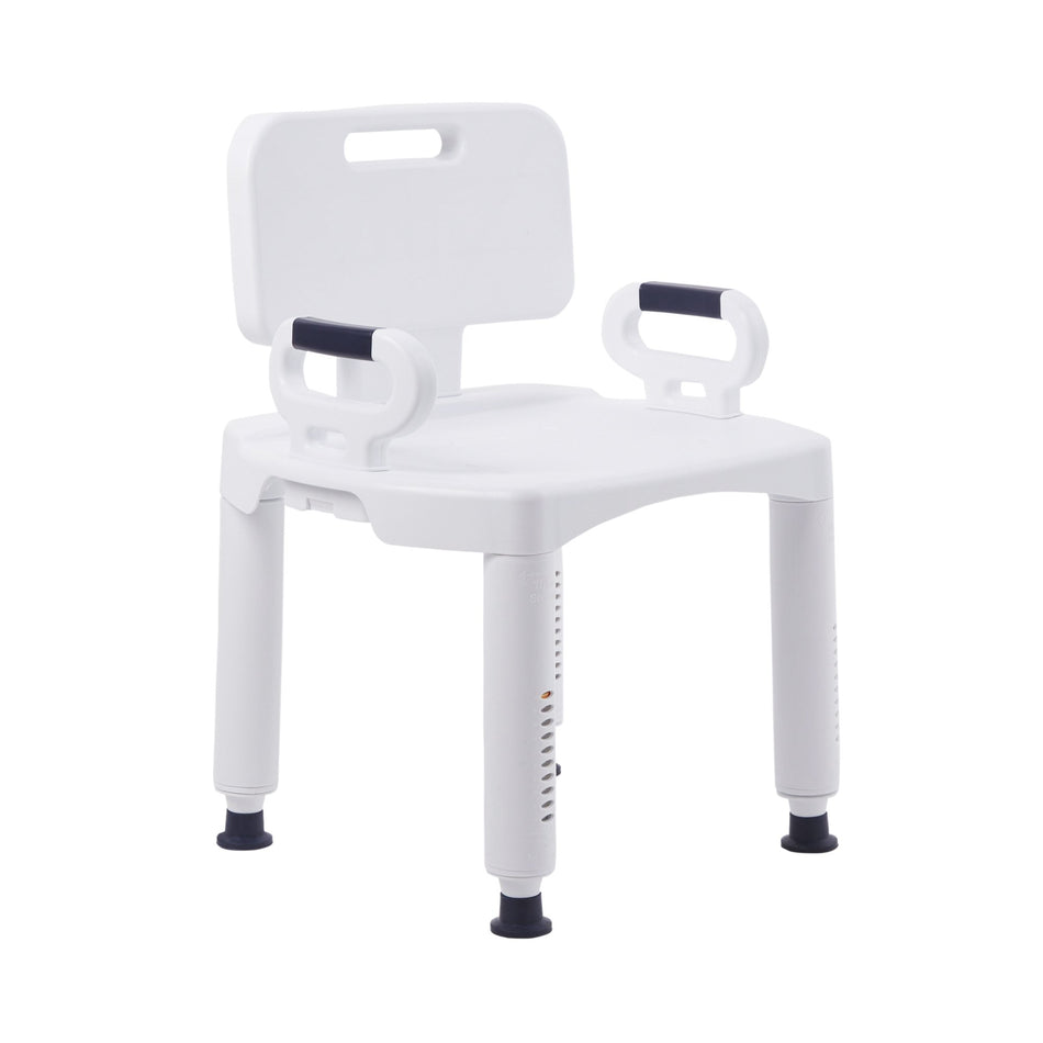 McKesson Removable Arm Rail Plastic Removable Back Bath Bench, 20� Inch Width-Bath Bench McKesson Removable Arms Plastic Frame Removable Backrest 21-1/4 Inch Seat Width 350 lbs. Weight Capacity