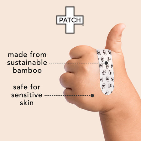 Patch Kids (Panda Design) Adhesive Strip with Coconut Oil, 2 x 3 Inch / 3 x 3 Inch-Adhesive Strip Patch Kids 2 X 3 Inch / 3 X 3 Inch Bamboo / Coconut Oil Rectangle / Square Kid Design (Panda) Sterile