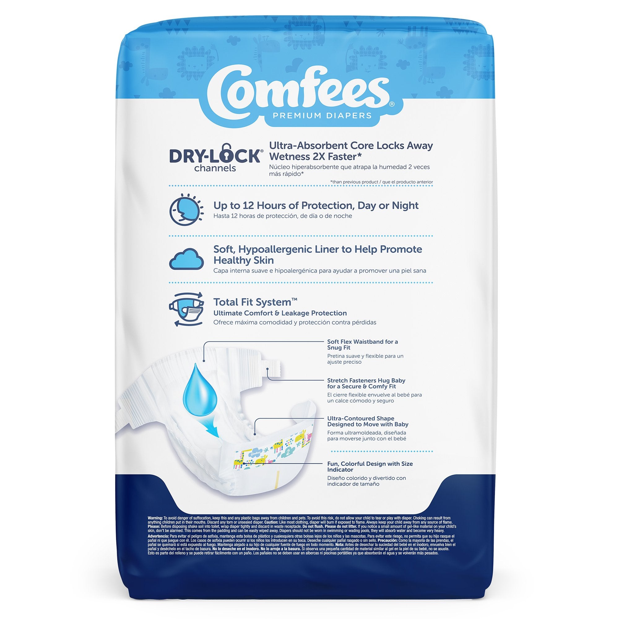 Attends Comfees Premium Baby Diapers, Unisex, Tab Closure, Size 2-Unisex Baby Diaper Comfees Size 2 Disposable Moderate Absorbency