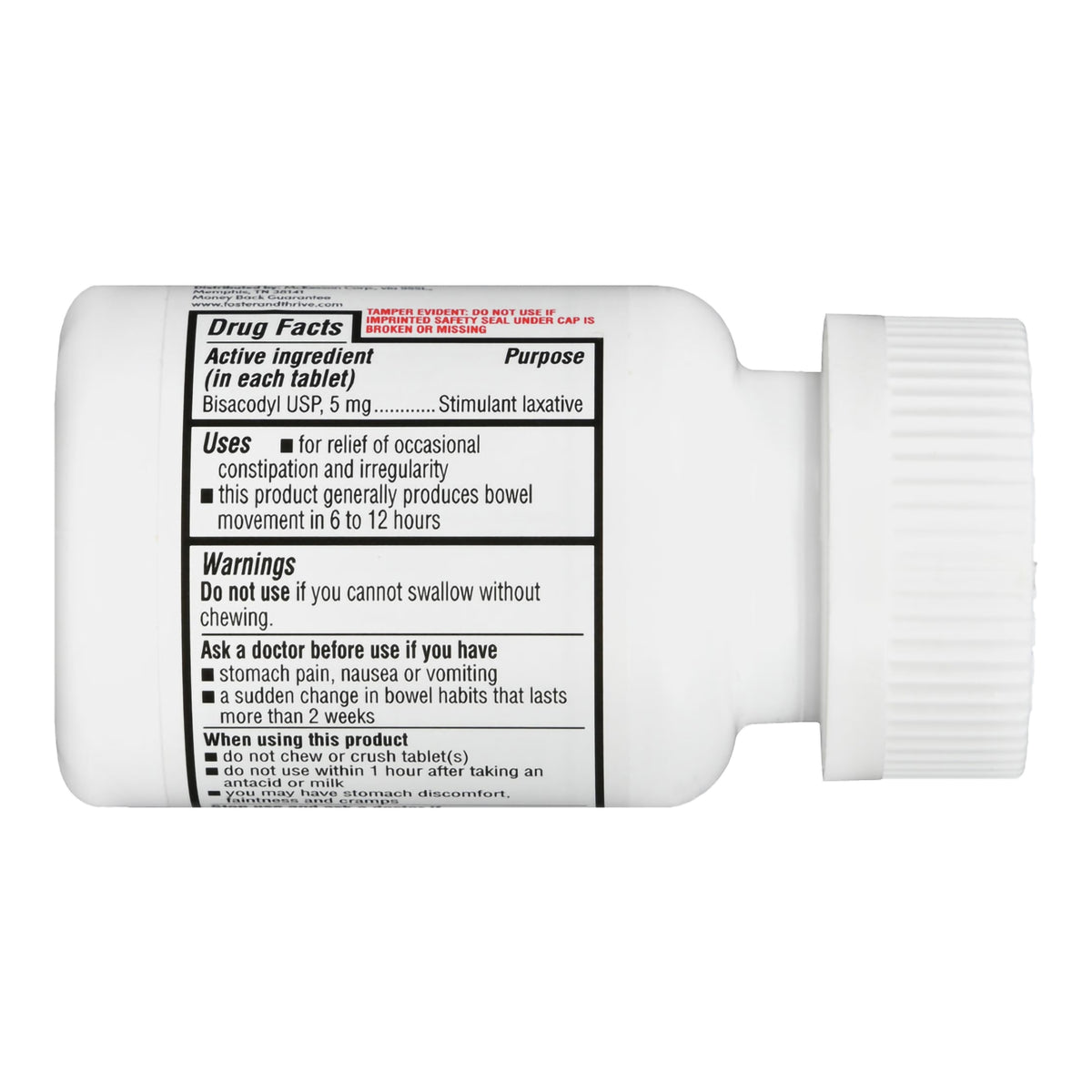 Foster & Thrive Laxative Bisacodyl USP 5 mg Tablets-Laxative Foster & Thrive Tablet 100 per Bottle 5 mg Strength Bisacodyl USP