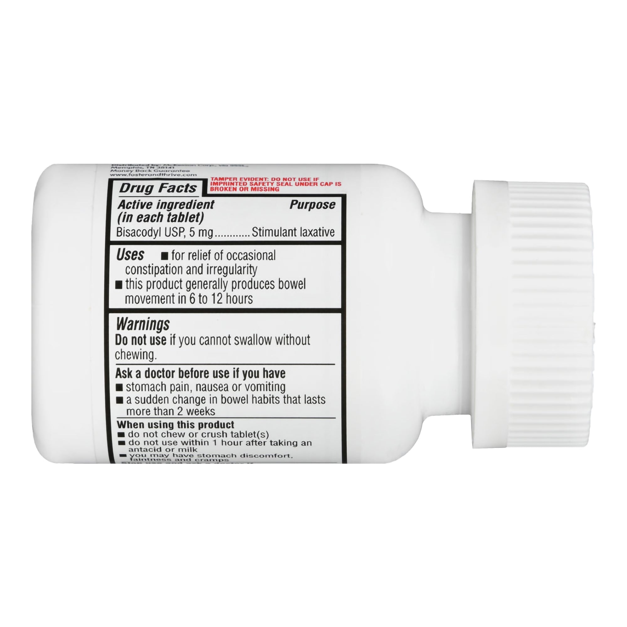 Foster & Thrive Laxative Bisacodyl USP 5 mg Tablets-Laxative Foster & Thrive Tablet 100 per Bottle 5 mg Strength Bisacodyl USP