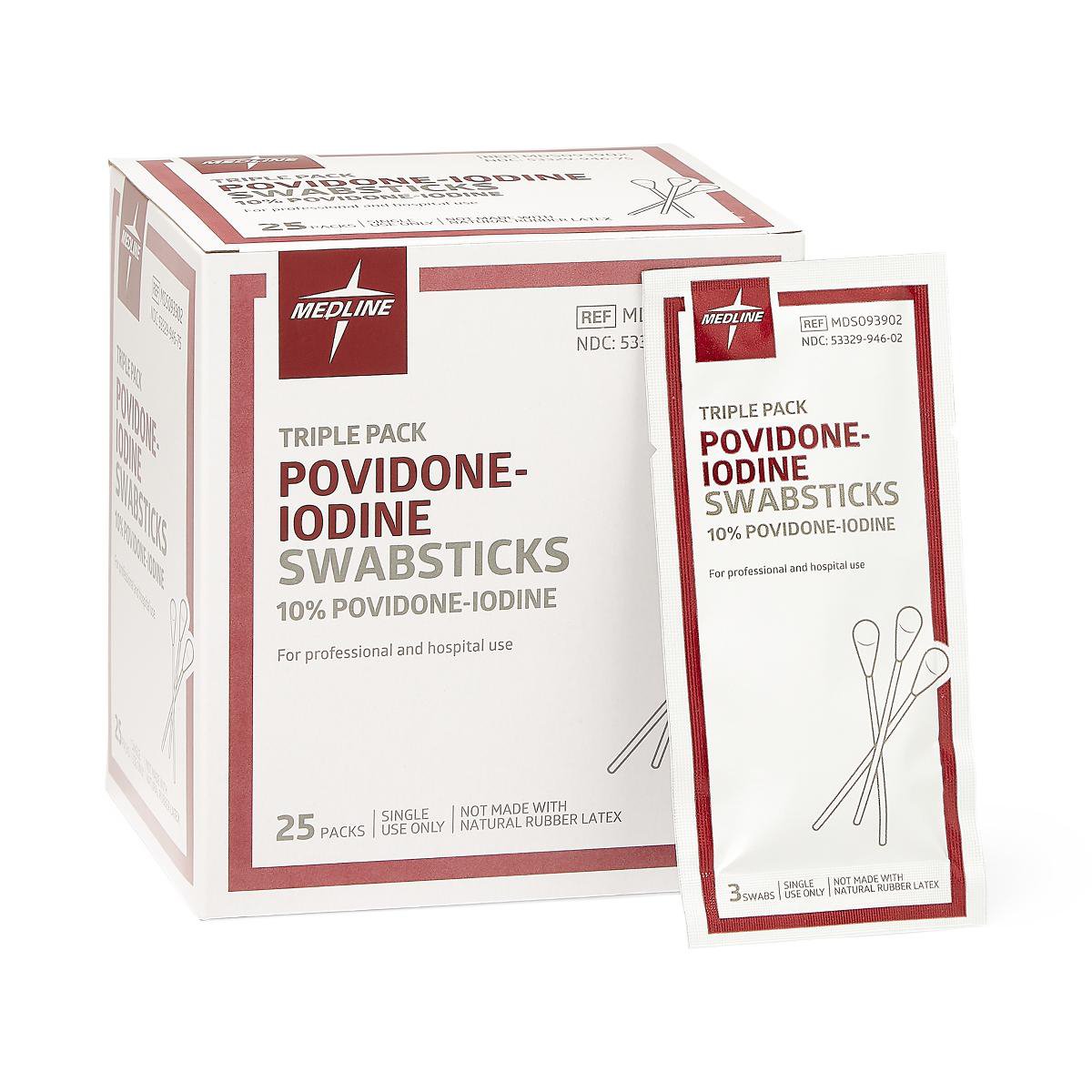 Impregnated Swabstick 10% Strength Povidone-Iodine Individual Packet NonSterile - Personal Hygiene>Skin Care>Prep Pads and...