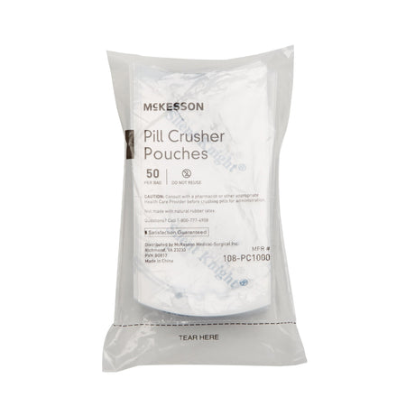 McKesson Pill Crusher Pouch-"Pill Crusher Pouch McKesson Silent Knight 2 X 4-1/2 Inch, Clear, Plastic"
