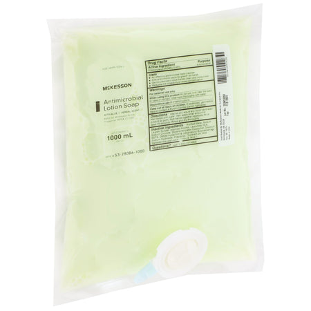 McKesson Antimicrobial Lotion Soap, Herbal Scent, With Aloe, 1,000 mL Refill Bag-"Antimicrobial Soap McKesson Lotion 1,000 mL Dispenser Refill Bag Herbal Scent"