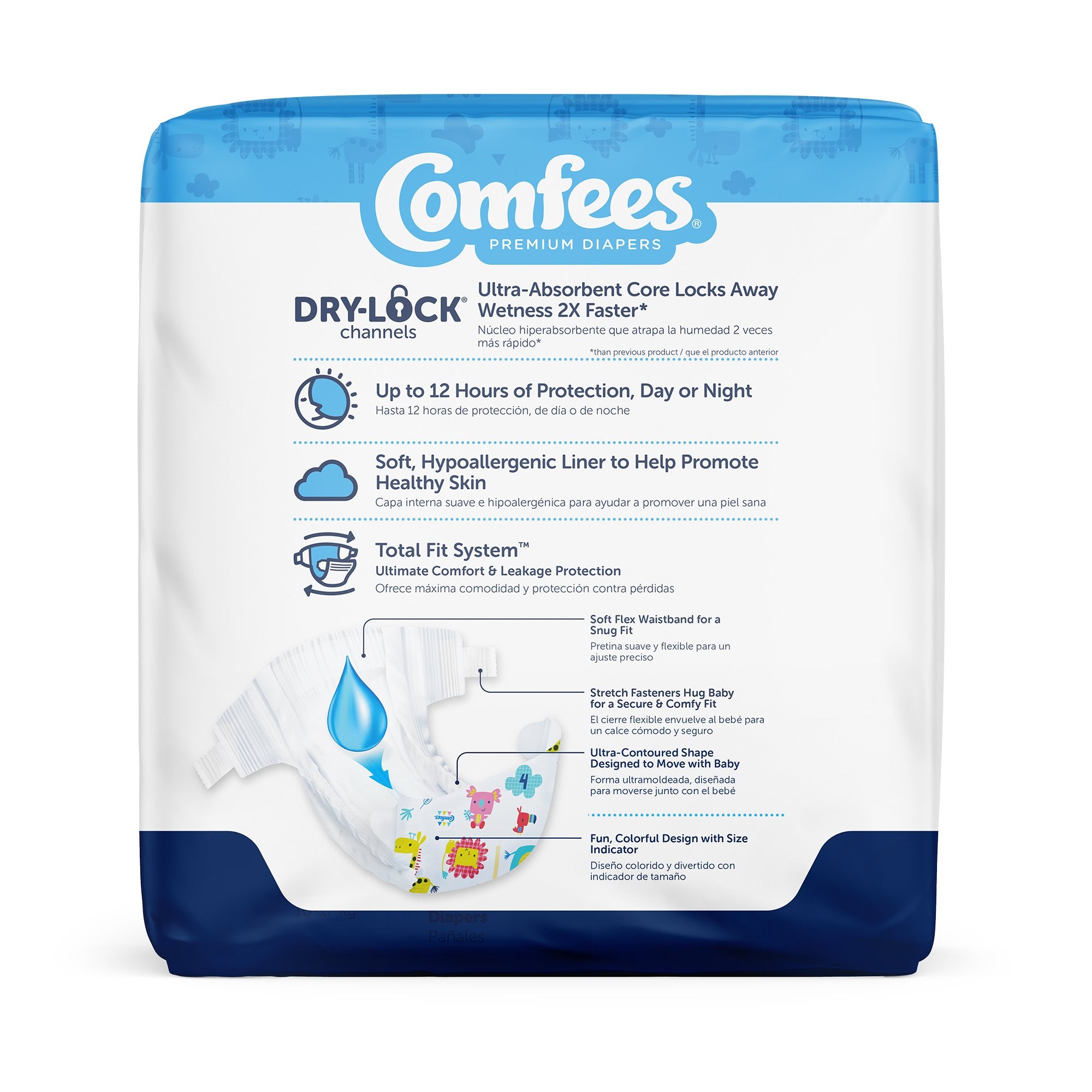 Attends Comfees Premium Baby Diapers, Tab Closure, Kid Design, Size 4 - Incontinence>Pediatric Diapers and Training Pants...