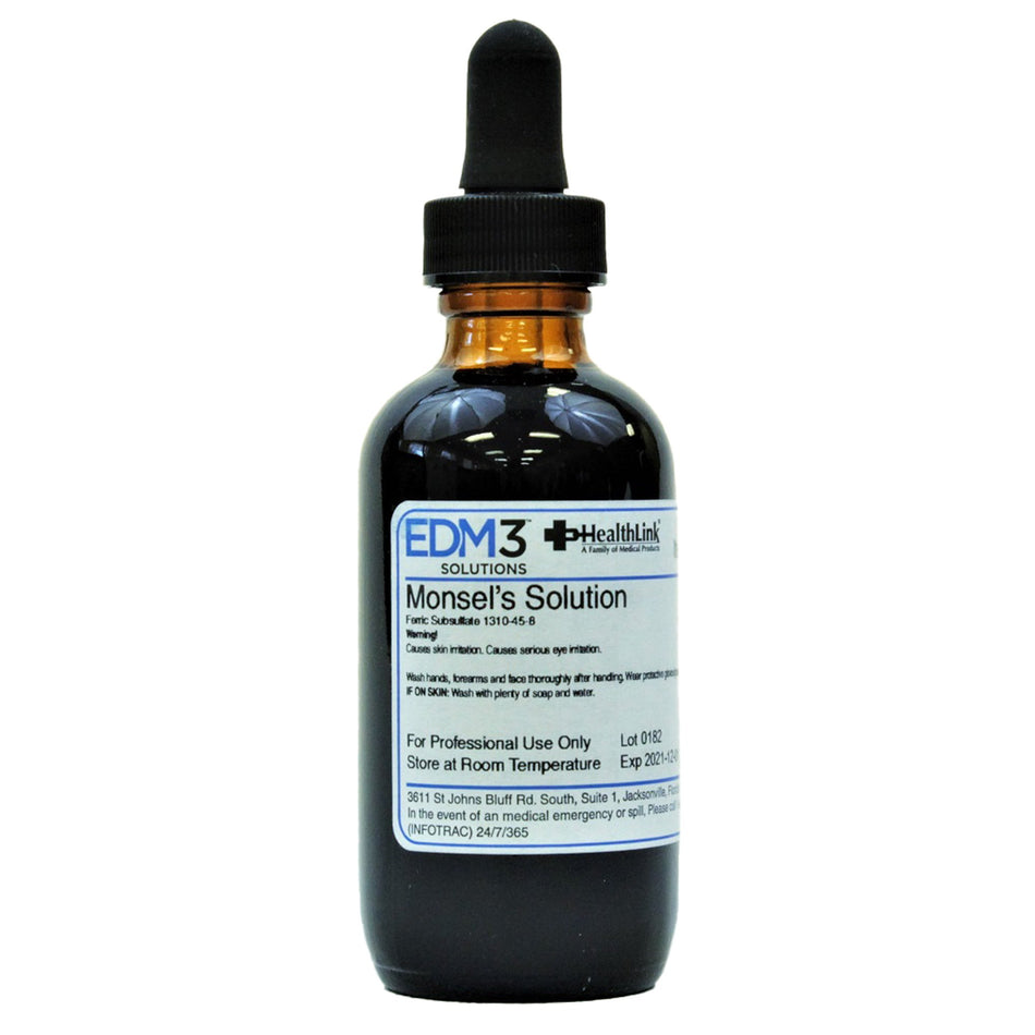 EDM 3 Heathlink Monsel's Solution (Ferric Subsulfate), 2 oz. Dropper Bottle - Clinical Laboratory>Laboratory Equipment>Sli...