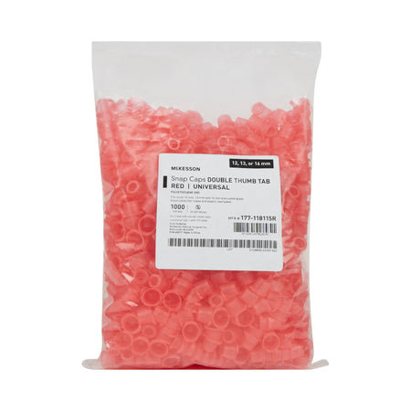 McKesson Red Tube Closure, 12, 13 and 16 mm-"McKesson Tube Closure Polyethylene Snap Cap Red 12 mm / 13 mm / 16 mm (Universal) Fits Most 12mm, 13mm and 16mm Evacuated Glass Blood Collection Tubes and Plastic Test Tubes NonSterile"