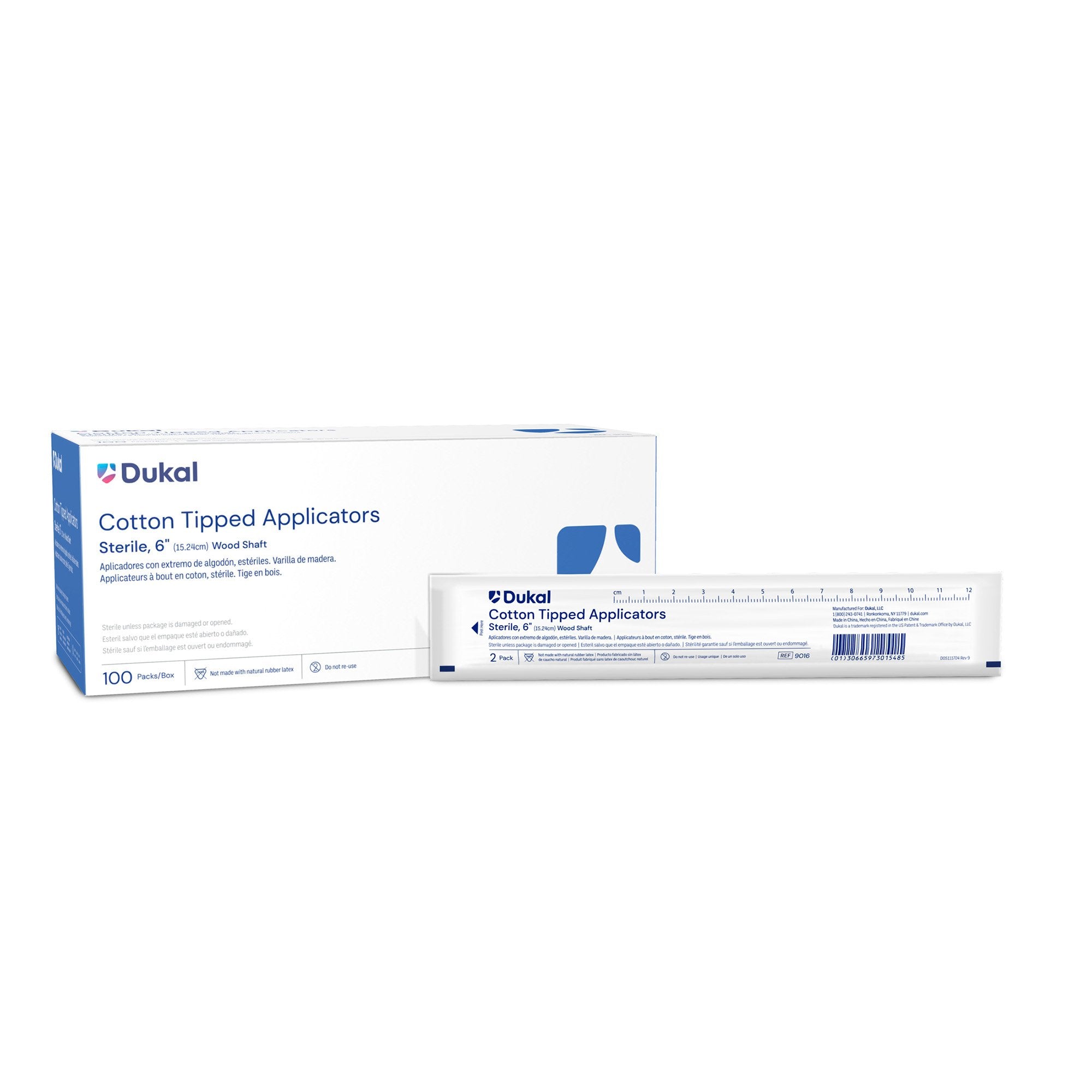 Dukal Swabstick-Swabstick Dukal Cotton Tip Wood Shaft 6 Inch Sterile 2 per Pack