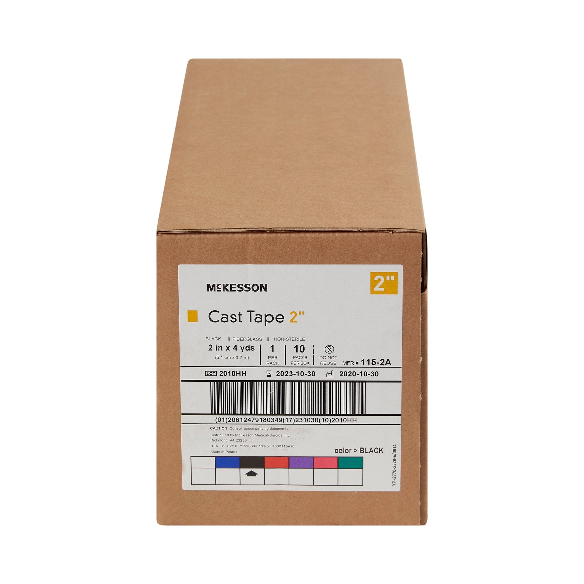 McKesson Black Cast Tape, 2 Inch x 4 Yard-Cast Tape McKesson 2 Inch X 12 Foot Fiberglass Black