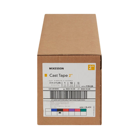 McKesson Black Cast Tape, 2 Inch x 4 Yard-Cast Tape McKesson 2 Inch X 12 Foot Fiberglass Black