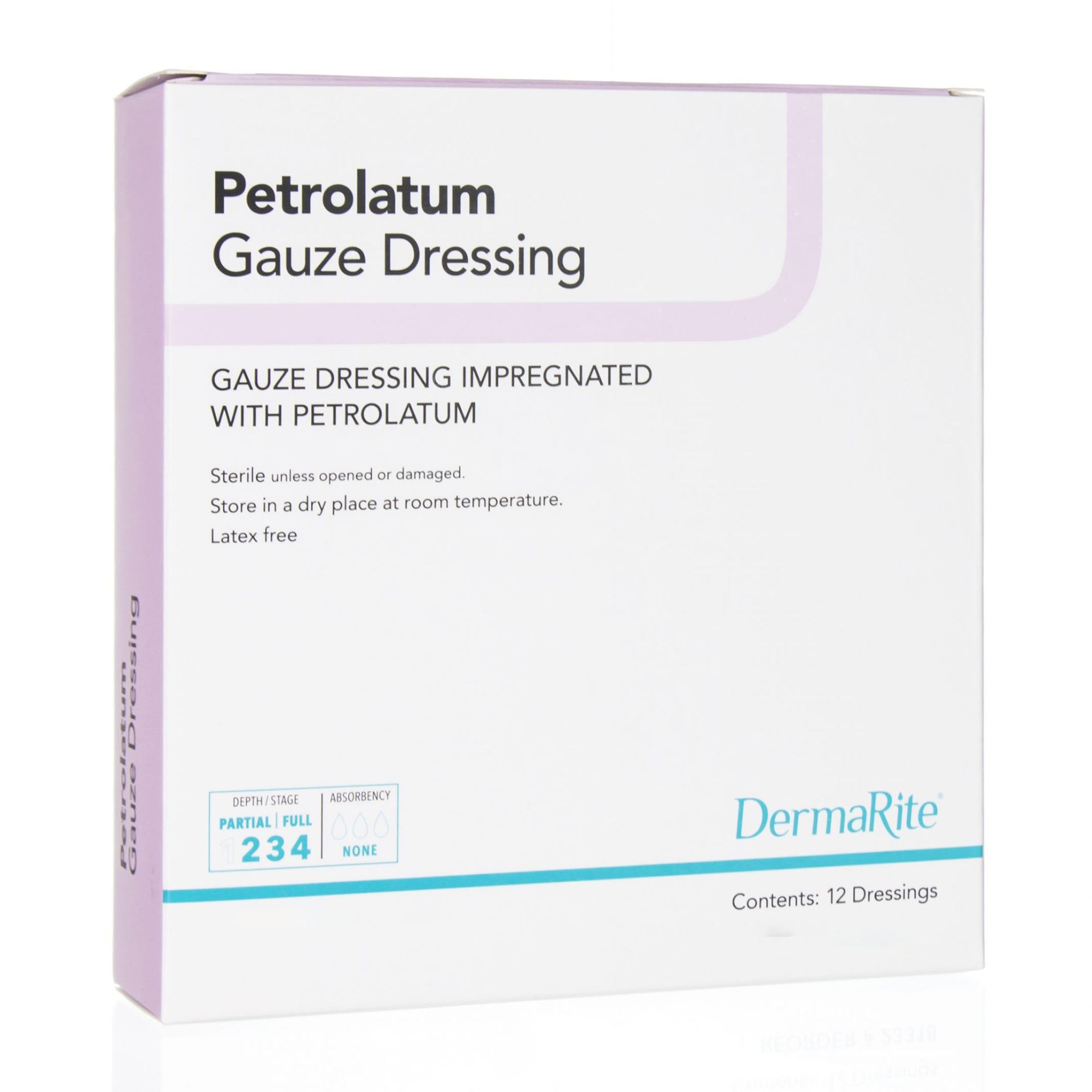 DermaRite Petrolatum Impregnated Dressing, 1 x 8 Inch-Petrolatum Impregnated Dressing DermaRite Strip 1 X 8 Inch Sterile