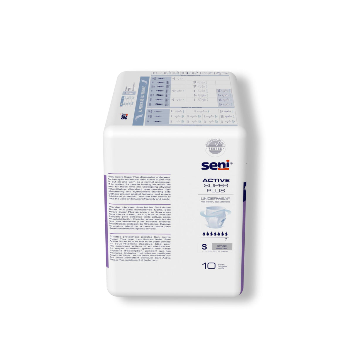 Seni Active Super Plus Overnight Heavy Absorbent Underwear, Small-Unisex Adult Absorbent Underwear Seni Active Super Plus Pull On with Tear Away Seams Small Disposable Heavy Absorbency