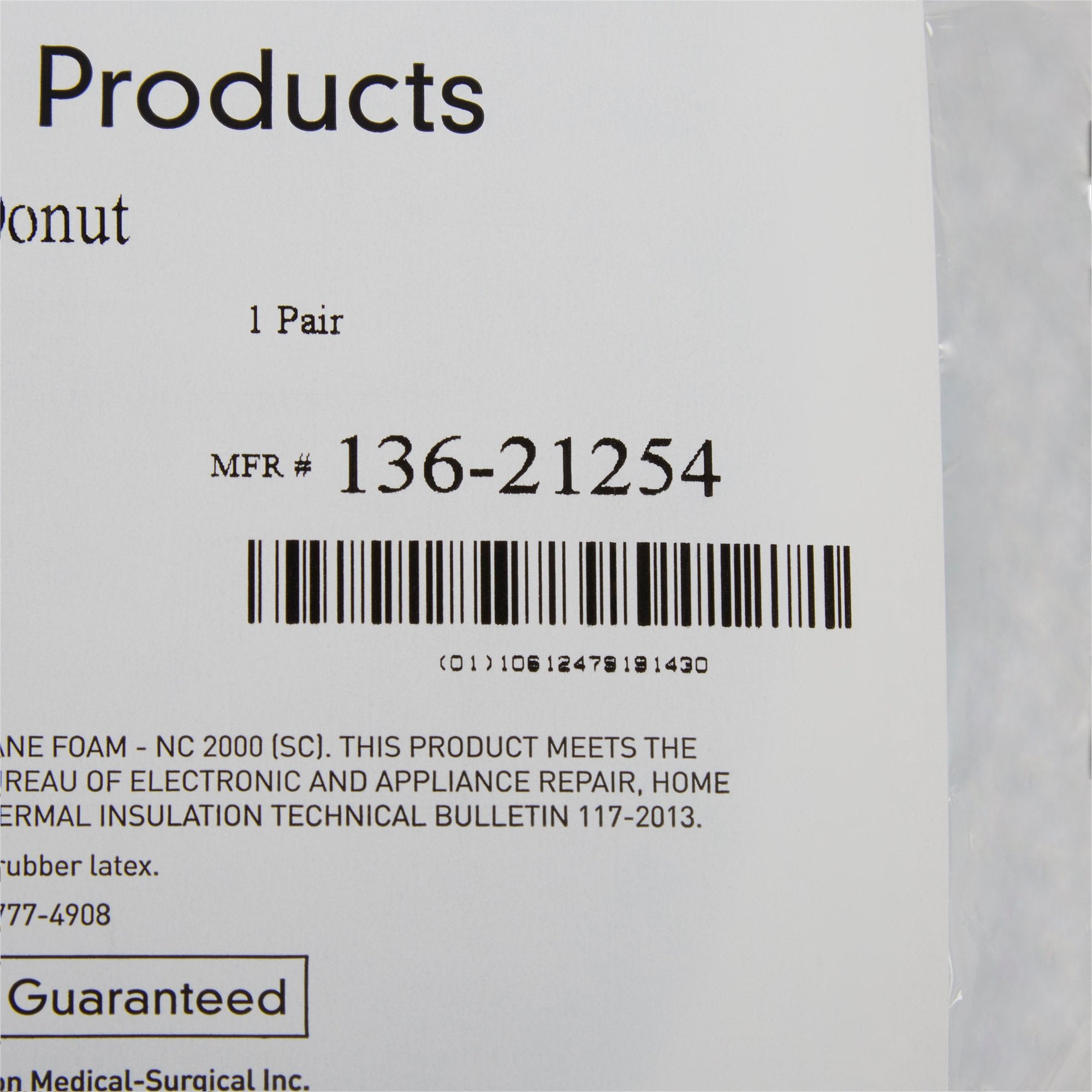 McKesson Doughnut Cushion-Donut Positioner McKesson 9 Inch Diameter Foam Freestanding