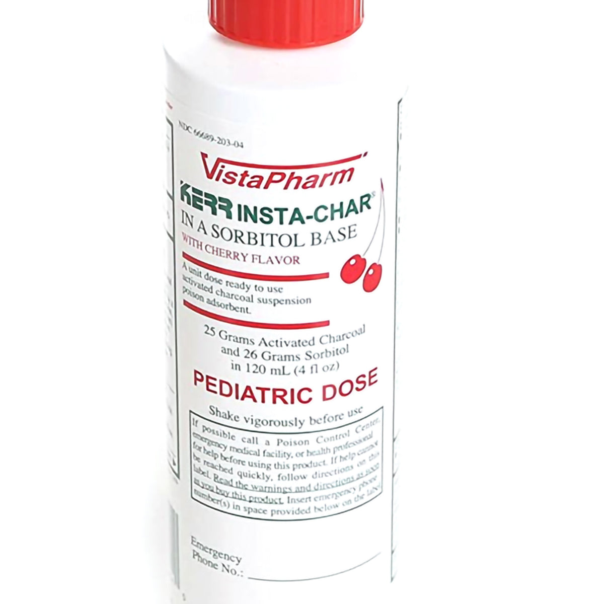 Kerr Insta-Char Activated Charcoal / Sorbitol Solution Poison Absorbent, Cherry Flavor-Poison Absorbent Kerr Insta-Char 25 Gram / 120 mL Oral Suspension 120 mL