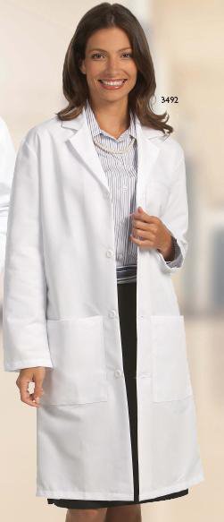 Fashion Seal Healthcare Lab Coat, Small, White-Lab Coat White Small Knee Length 65% Polyester / 35% Cotton Reusable