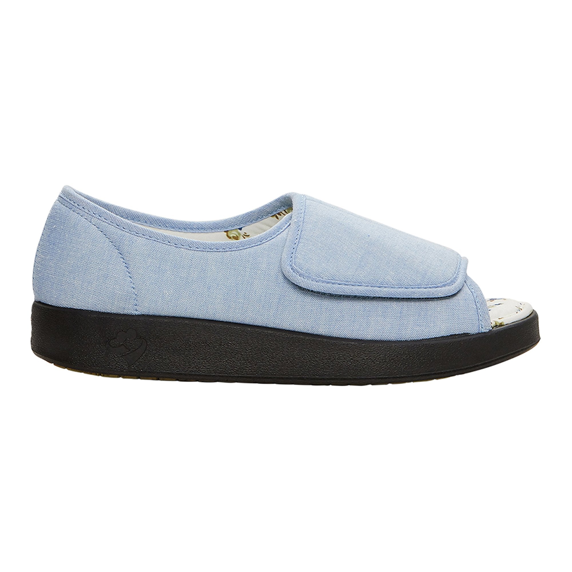 Silverts® Women's Indoor/Outdoor Extra Wide Open Toe Shoes, Denim, Size 11