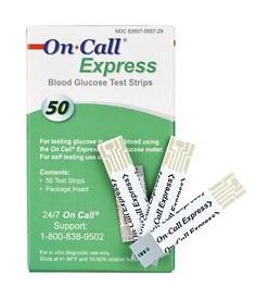 Blood Glucose Test Strips On Call® 50 Strips per Pack