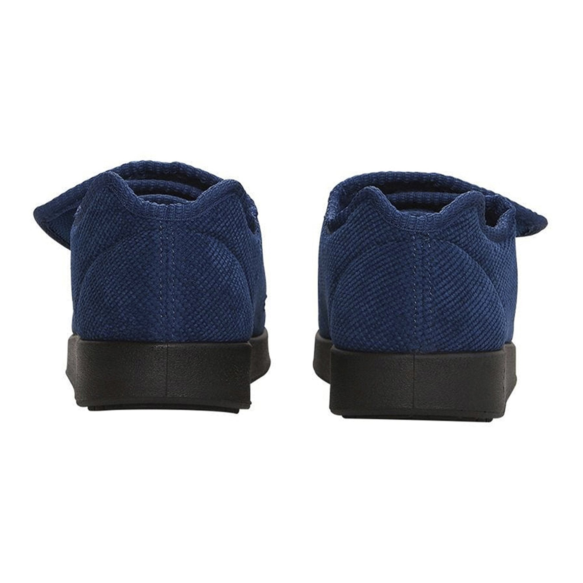 Silverts® Women's Double Extra Wide Easy Closure Slippers, Navy Blue, Size 12
