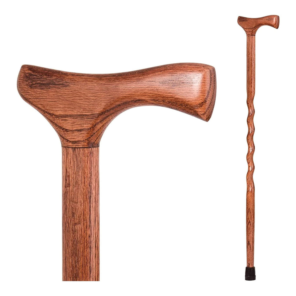 T-Handle Cane Brazos™ Twisted Wood 34 Inch Height American Hardwood