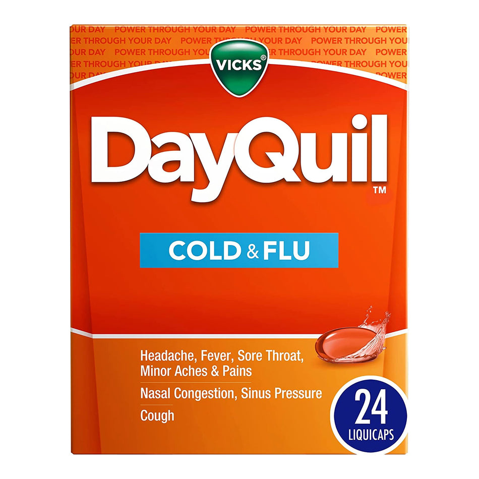 Cold and Cough Relief DayQuil® 325 mg - 10 mg - 5 mg Strength Gelcap 24 per Box