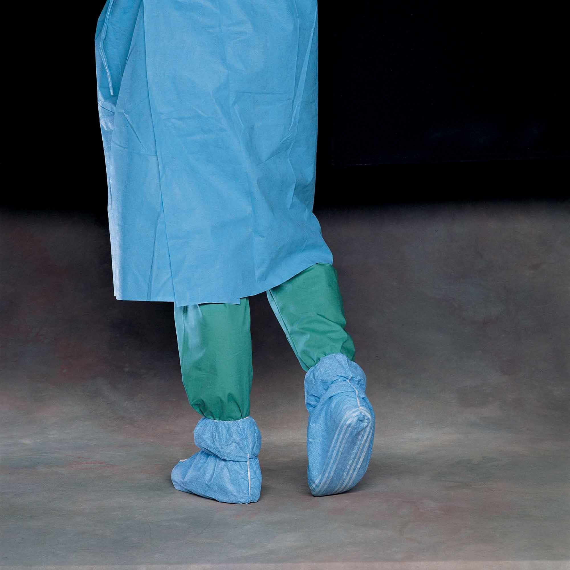 Ankle Guard Shoe Cover-Shoe Cover Ankle Guard One Size Fits Most Ankle High Nonskid Sole Blue NonSterile