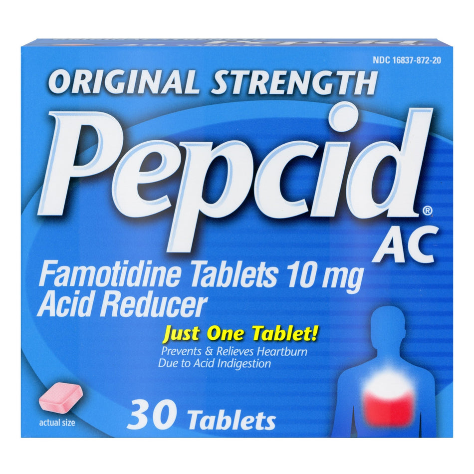Pepcid AC Tablets Original Strength-Antacid Pepcid AC 10 mg Strength Tablet 30 per Box