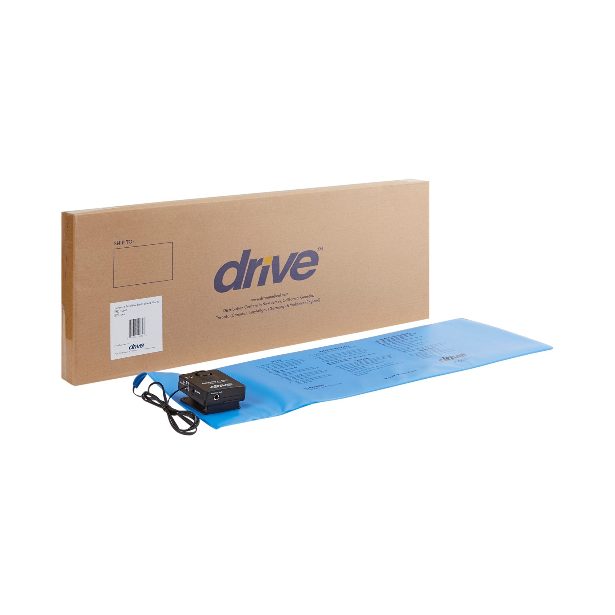 drive Bed Sensor Pad Alarm System, 11 x 30 Inch-Bed Sensor Pad Alarm System drive 11 X 30 Inch Blue