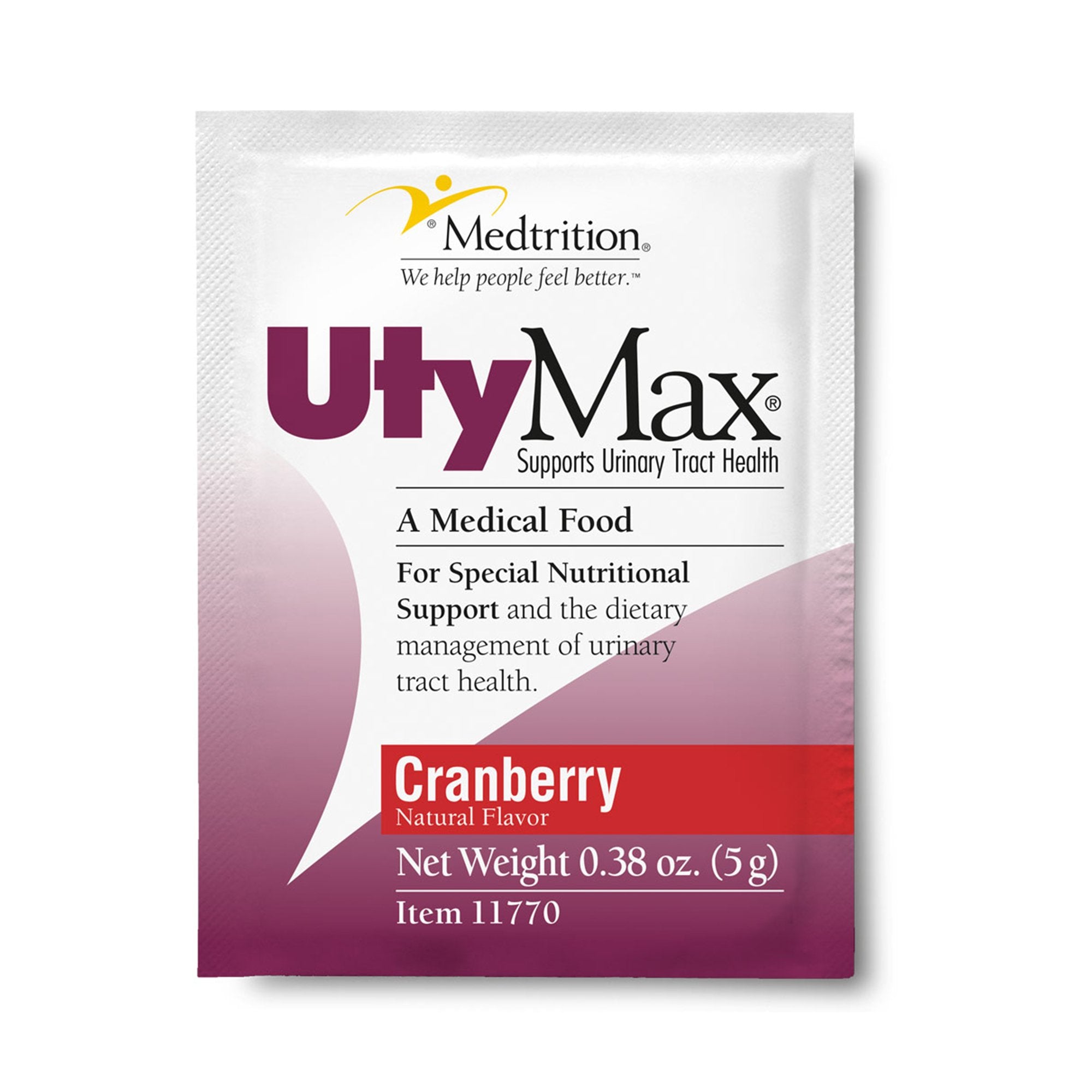 UtyMax CranMax Cranberry Medical Food for Special Nutritional Support of Urinary Tract Health-Oral Supplement UtyMax Cranberry Flavor Powder 5 Gram Individual Packet