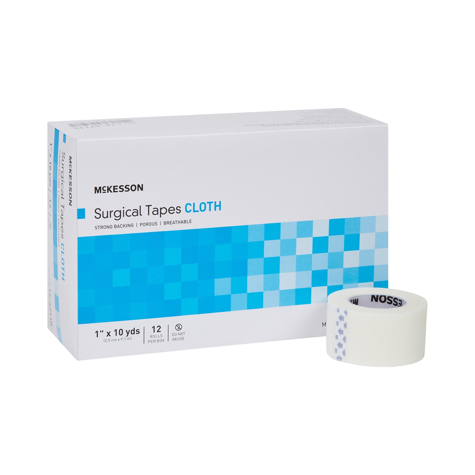 McKesson Silk-Like Cloth Medical Tape, 1 Inch x 10 Yard, White-Medical Tape McKesson White 1 Inch X 10 Yard Silk-Like Cloth NonSterile