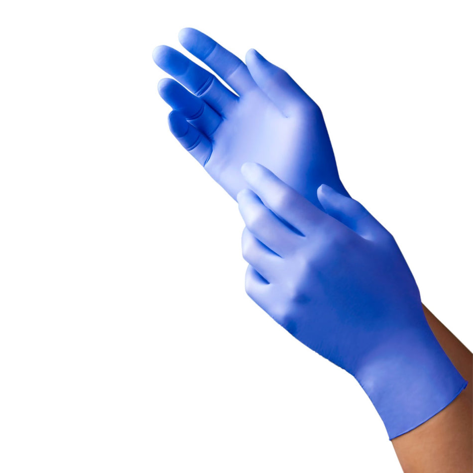 Exam Glove NEW AGE® 9128 Series Small NonSterile Nitrile Standard Cuff Length Textured Fingertips Violet Blue Chemo Tested / Fentanyl Tested