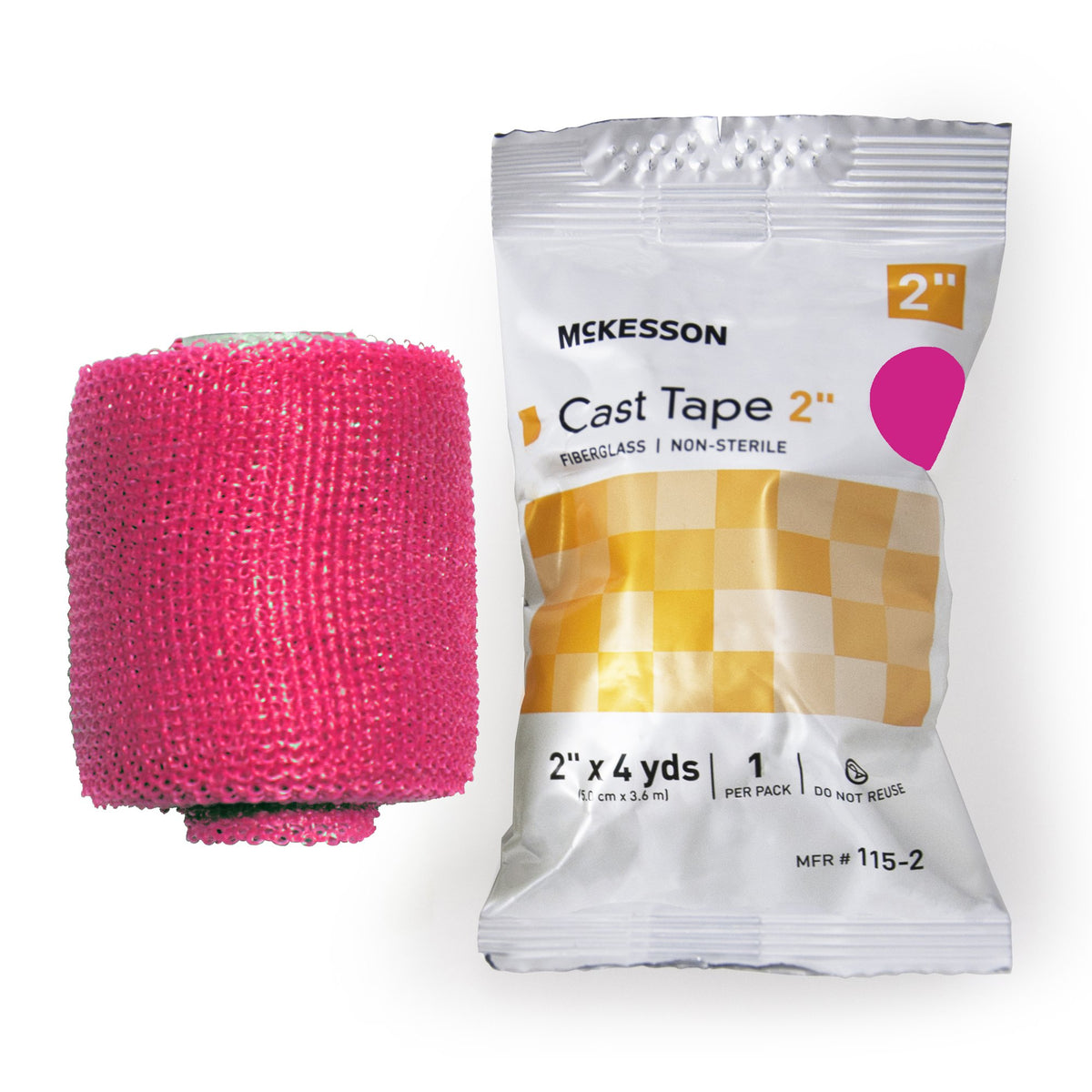 McKesson Pink Cast Tape, 2 Inch x 4 Yard-Cast Tape McKesson 2 Inch X 12 Foot Fiberglass Pink