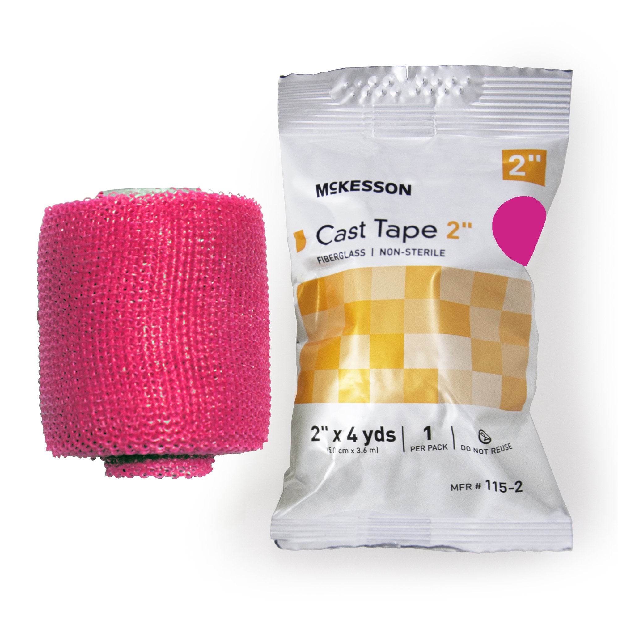 McKesson Pink Cast Tape, 2 Inch x 4 Yard-Cast Tape McKesson 2 Inch X 12 Foot Fiberglass Pink