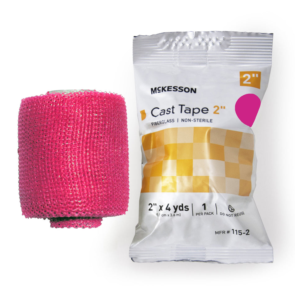 McKesson Pink Cast Tape, 2 Inch x 4 Yard-Cast Tape McKesson 2 Inch X 12 Foot Fiberglass Pink