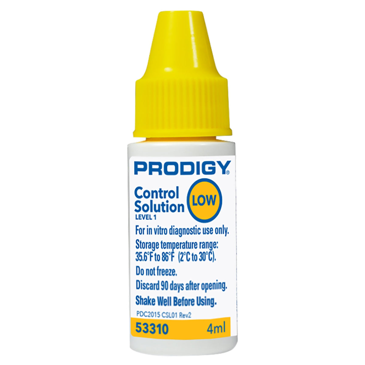 Prodigy Blood Glucose Control Solution, Low Level-Blood Glucose Control Solution 4 mL Low Level