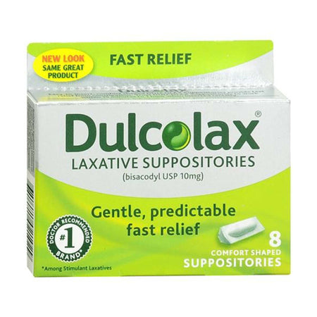 Dulcolax Bisacodyl Laxative Suppository-Laxative Dulcolax Suppository 8 per Box 10 mg Strength Bisacodyl USP