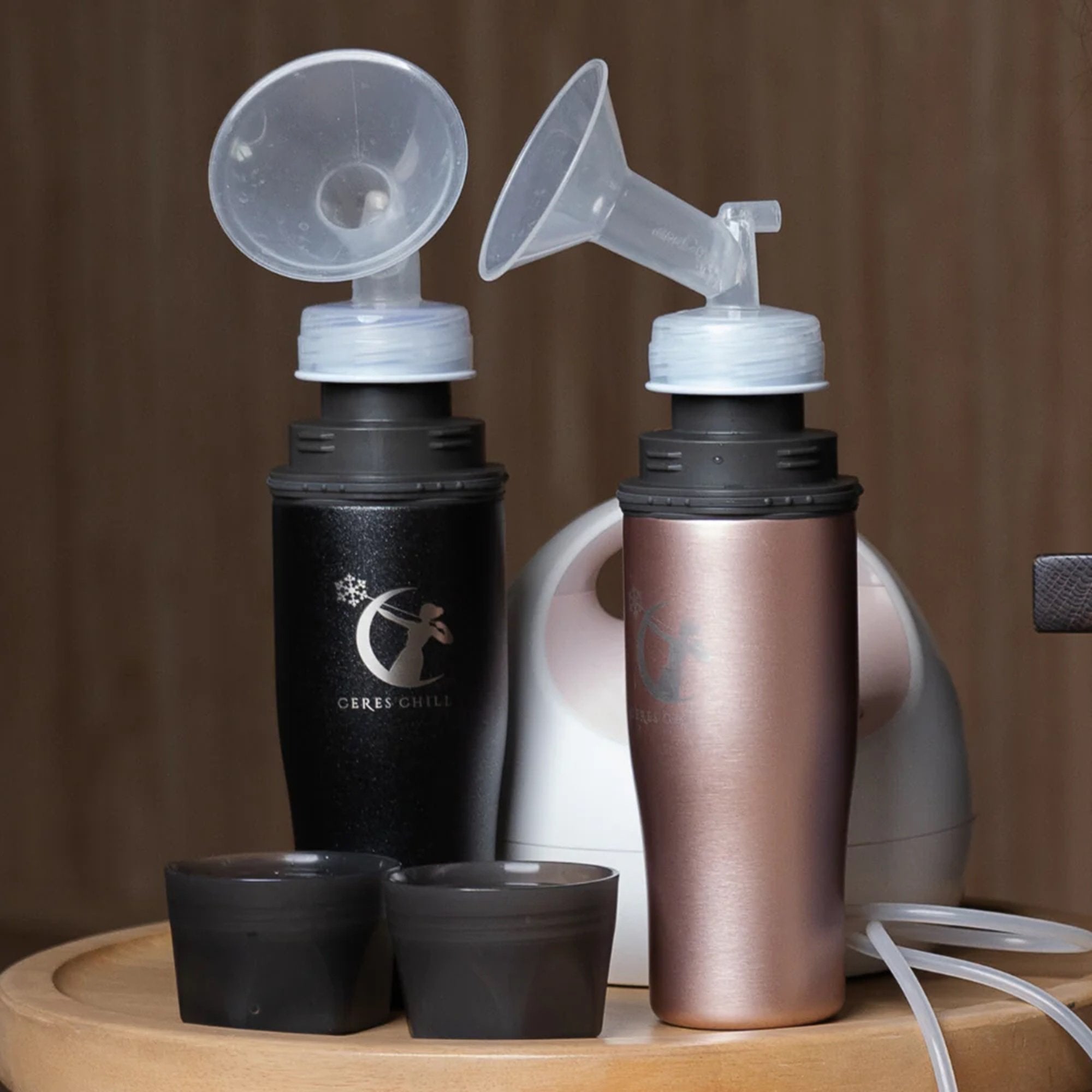 Ceres Chill Demigoddess Stainless Steel Mini Breast Milk Chiller Container, Shimmering Black-Mini Breast Milk Chiller Container Ceres Chill Demigoddess 16 oz. Stainless Steel