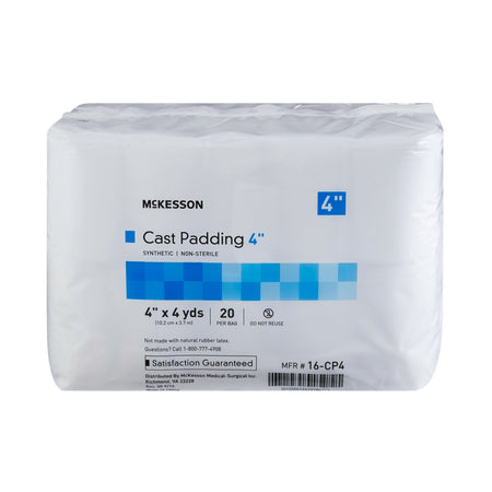 McKesson White Polyester Cast Padding, 4 Inch x 4 Yard-Cast Padding Undercast McKesson 4 Inch X 4 Yard Polyester NonSterile