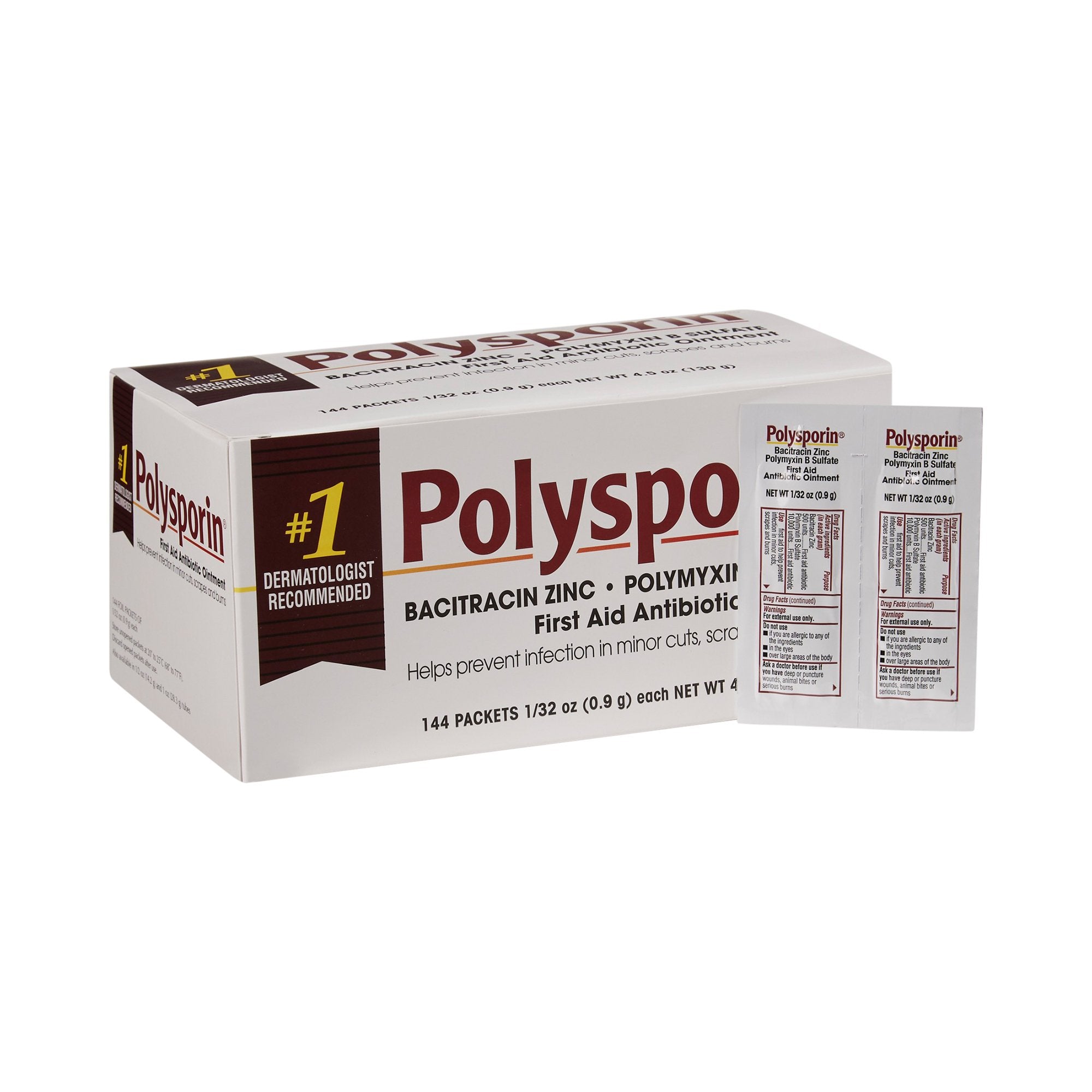 Polysporin Bacitracin / Polymyxin B First Aid Antibiotic-First Aid Antibiotic Polysporin Ointment 0.9 Gram Individual Packet