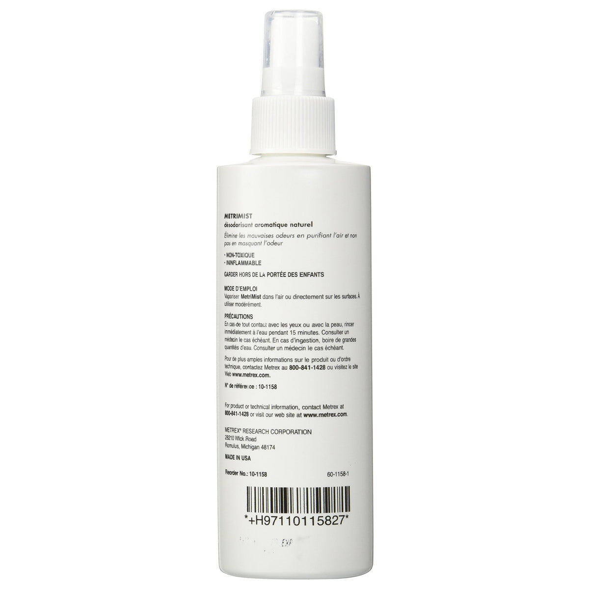 MetriMist™ Air Deodorizer, 8 oz Pump Spray Bottle - Housekeeping>Air Fresheners and Deodorizers - Metrex Research