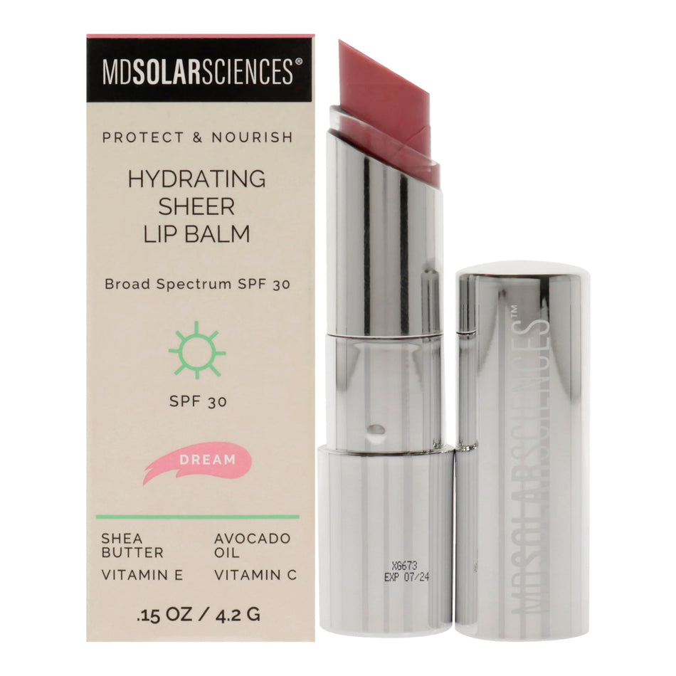 MDSolarSciences Hydrating Sheer Lip Balm, Dream (Pink)-Tinted Lip Balm with Sunscreen MDSolarsciences Hydrating Sheer SPF 30 0.15 oz. Tube