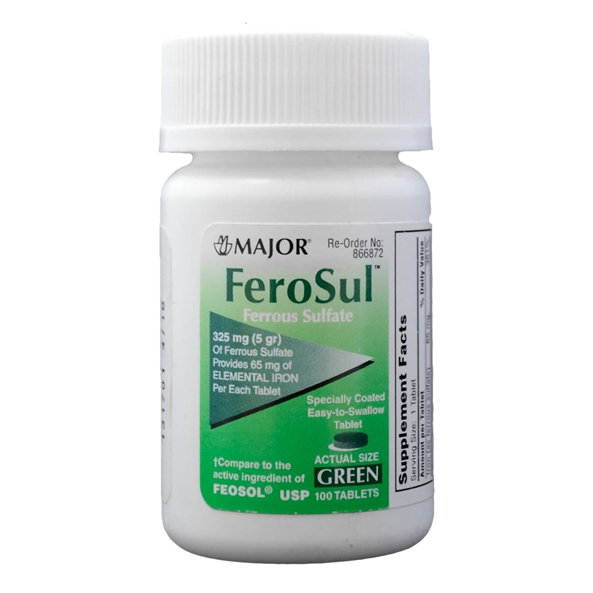 FeroSul Iron Mineral Supplement-Mineral Supplement FeroSul Iron 325 mg Strength Tablet 100 per Bottle