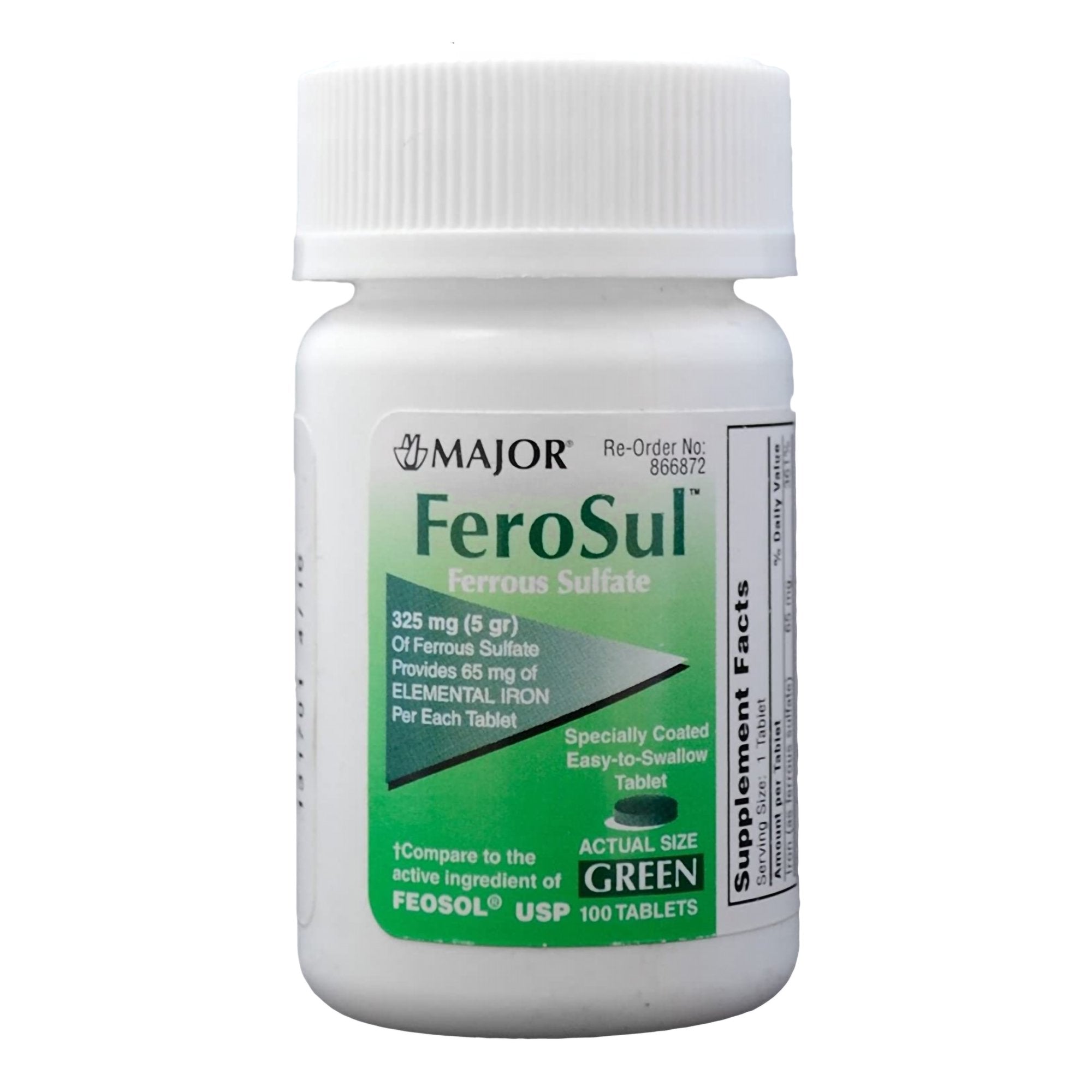 FeroSul Iron Mineral Supplement-Mineral Supplement FeroSul Iron 325 mg Strength Tablet 100 per Bottle