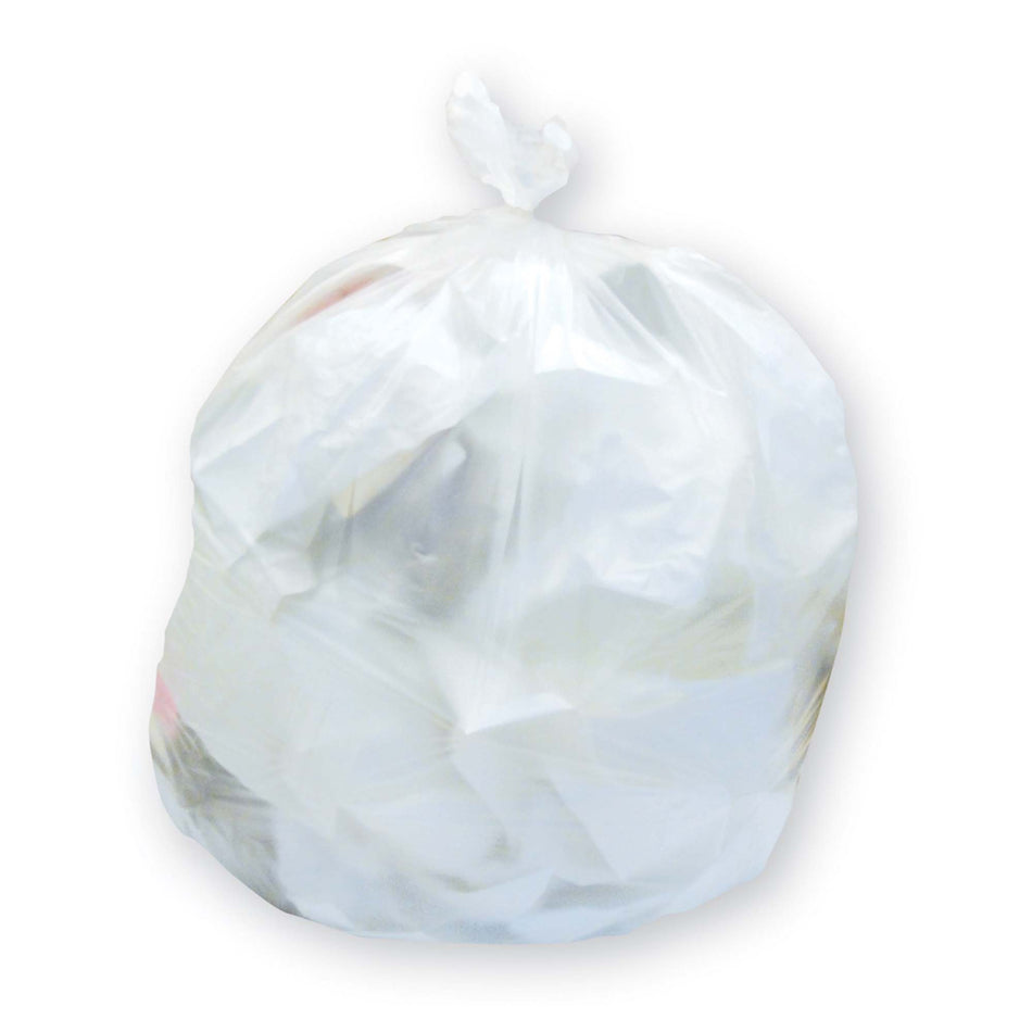 Heritage Super Tuf Trash Bag, 33 gal. Capacity-Trash Bag Heritage 33 gal. White LLDPE 0.90 mil 33 X 39 Inch Star Seal Bottom Flat Pack