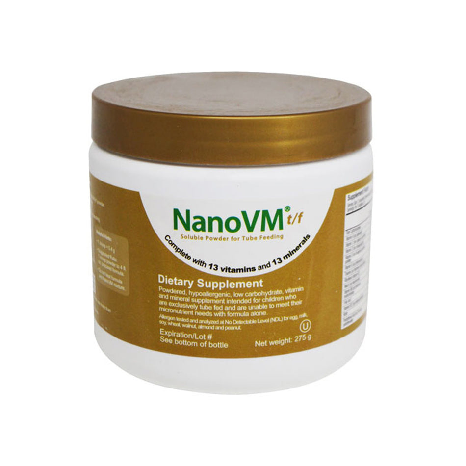 NanoVM� t/f Powder Pediatric Tube Feeding Formula, 275-gram jar-Pediatric Tube Feeding Formula NanoVM� tf Unflavored 275 Gram Jar Powder Vitamins / Minerals Food Allergies