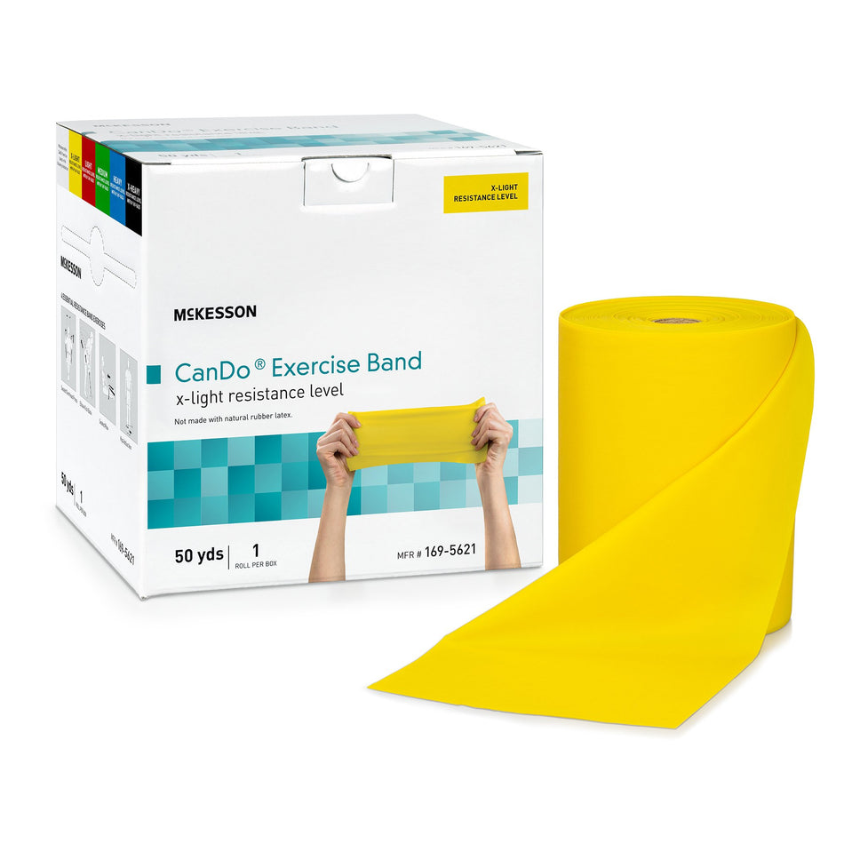 McKesson CanDo� Exercise Resistance Band, Yellow, 5 Inch x 50 Yard, X-Light Resistance-Exercise Resistance Band McKesson CanDo� Yellow 5 Inch X 50 Yard X-Light Resistance