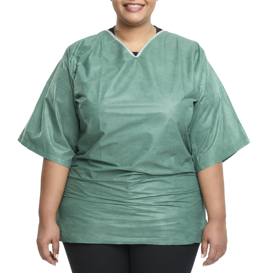 Graham Medical Short Sleeve Scrub Shirt, Green, 2X-Large-Scrub Shirt 2X-Large Green Without Pockets Short Sleeve Unisex