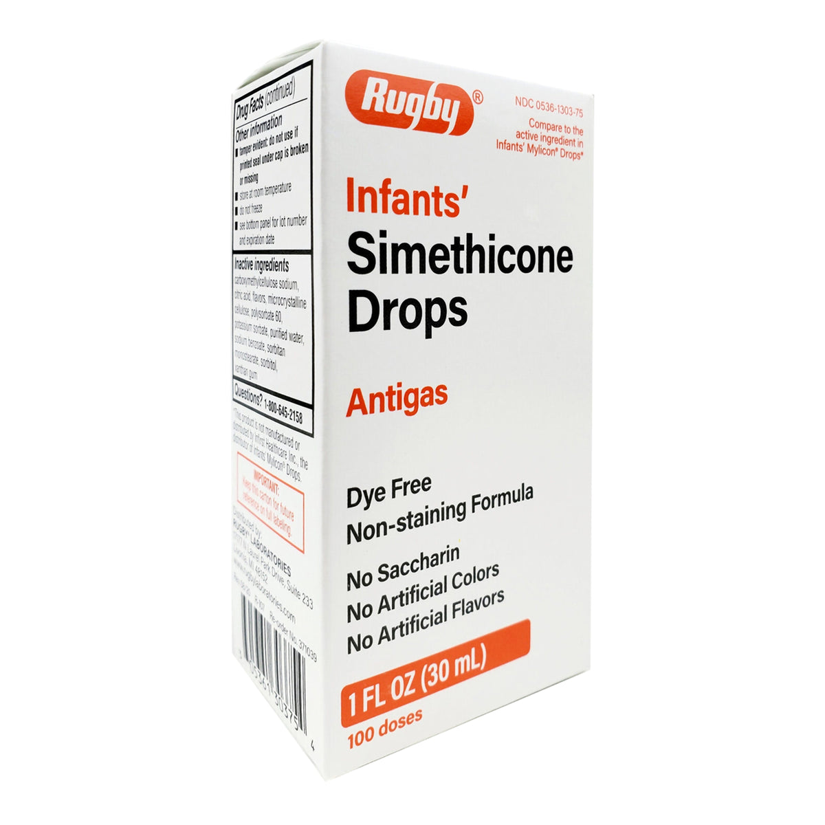 Rugby Simethicone Infant Gas Relief-Infant Gas Relief Rugby 40 mg / 0.6 mL Strength Oral Drops 1 oz.