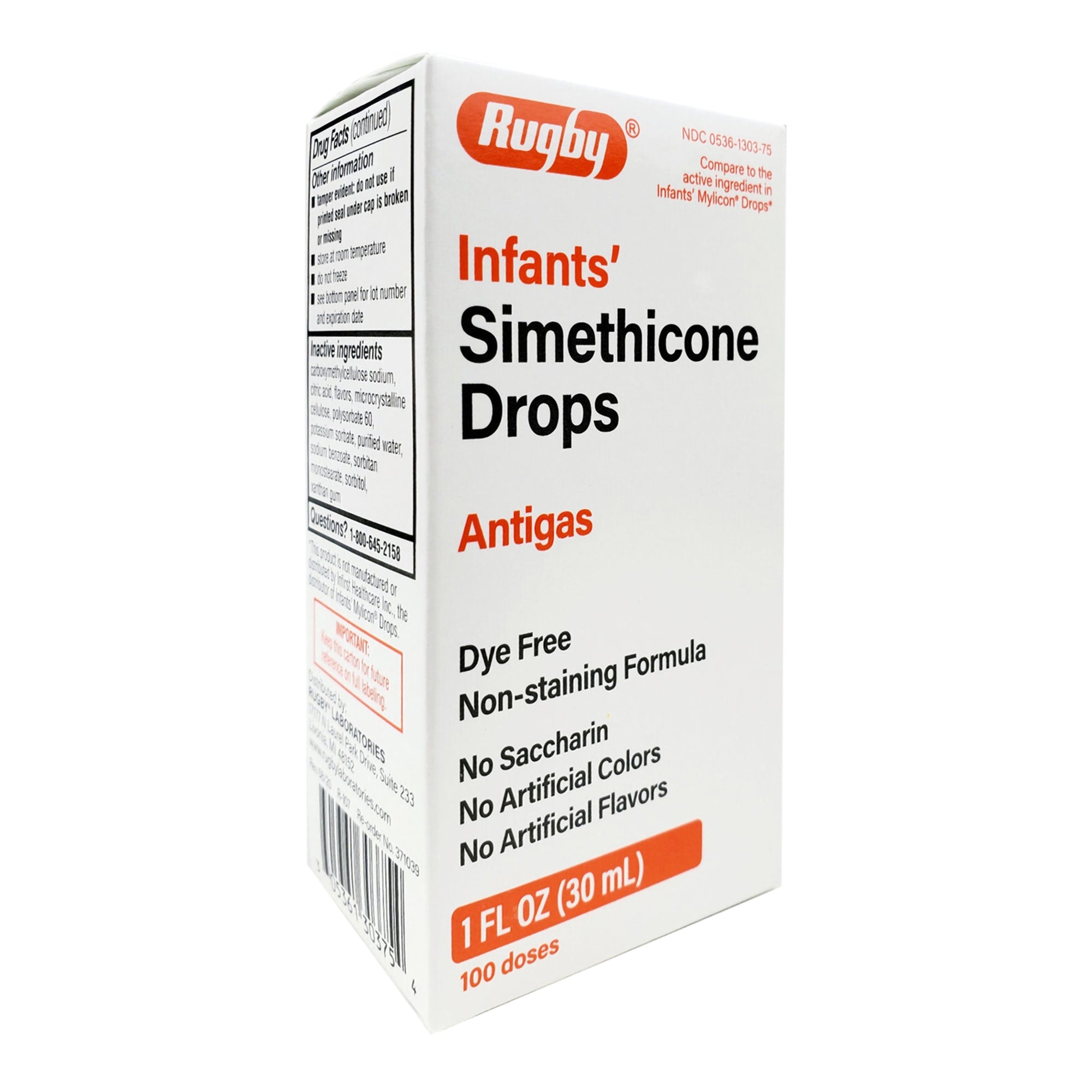 Rugby Simethicone Infant Gas Relief-Infant Gas Relief Rugby 40 mg / 0.6 mL Strength Oral Drops 1 oz.