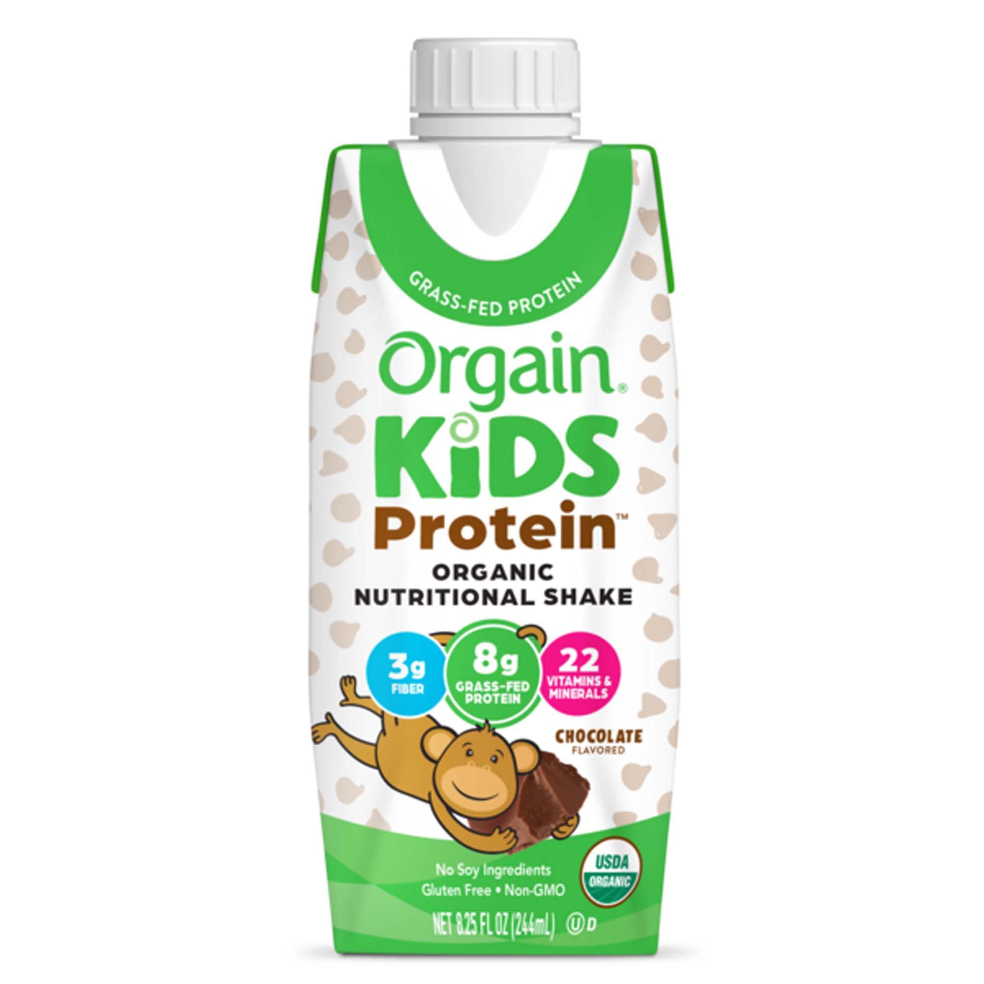 Pediatric Oral Supplement Orgain® Kids Protein™ Organic Nutritional Shake Chocolate Flavor 8.25 oz. Carton Liquid Protein...