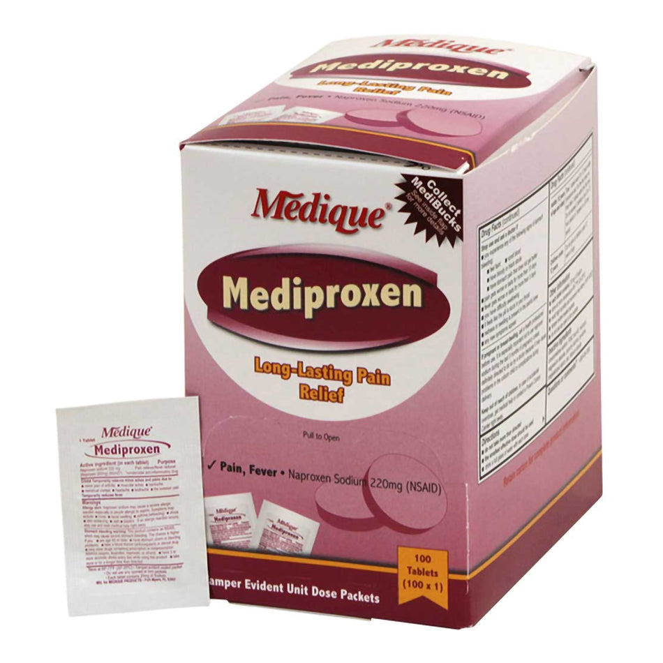Mediproxen Naproxen Sodium Pain Relief-Pain Relief Mediproxen 220 mg Strength Naproxen Sodium Tablet 100 per Box